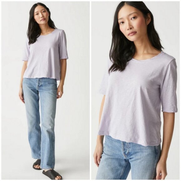 💕MICHAEL STARS💕 Dua 100% Supima Cotton Tee ~ Light Purple One Size NWOT - Picture 1 of 14